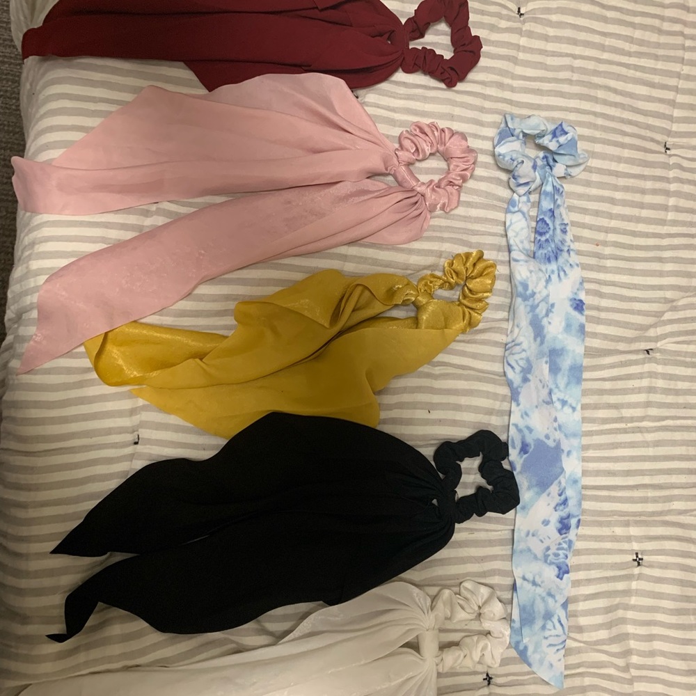 6 hair tie scarfs